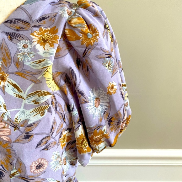 Aster One Sleeve Tulip Top Skirt Floral Mini Dress Size Small - Picture 9 of 13